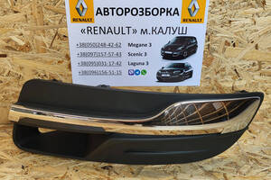 Накладка з нікелем на бампер ліва під Led Renault Laguna 3 (Рено Лагуна 3)
