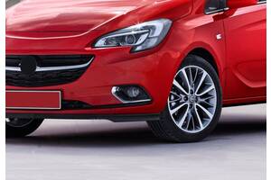 Накладки на противотуманки (2 шт, нерж) OmsaLine - Итальянская нержавейка для Opel Corsa E 2015↗ гг.