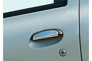 Накладки на ручки (нерж.) 4 шт, Carmos - Турецкая сталь для Renault Clio II 1998-2005 гг.
