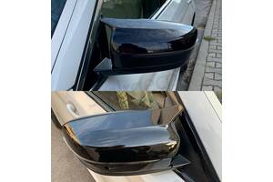 Накладки на зеркала BMW 4 G22 G23 (2021+) тюнинг лопухи стиль M4 (черный глянц V1)