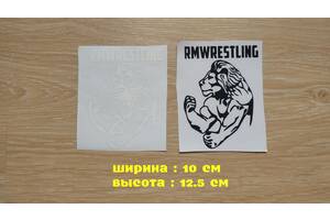 Наклейка на авто Лев rmwrestling Чёрная, Белая