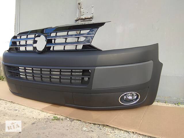 Новый аналог бампер передний всборе с решеткою радиатора Volkswagen T5 GP 2010-2015 год Transporter // 7E0807217B - Фото 1