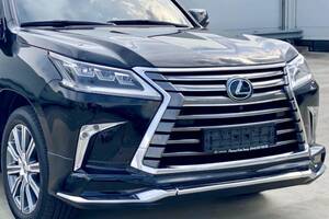 Обвіска спідниця переднього бампера Lexus LX 570 2015-2022 колір чорний 202