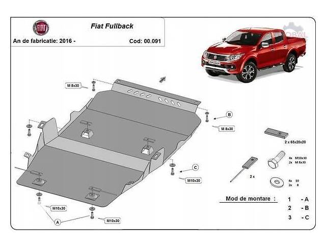 Osłona podwozia двигатель stalowa Fiat Fullback (201