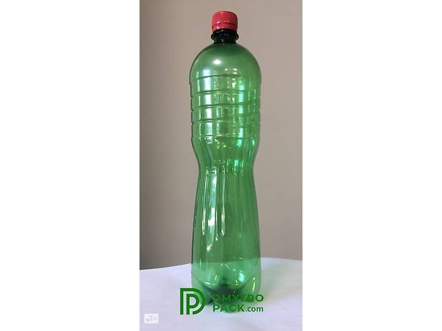 Бутылка ПЭТ 1,5 л прозрачная зеленая с крышкой пластиковая