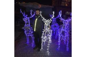 Світлодіодні новорічні LED 3D фігури Олені, сани та ін
