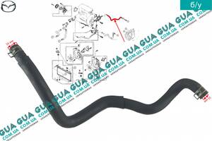 Патрубок / шланг отопителя / трубка ( от печки к фланцу системи охлаждения, тройнику ) BJ1H61211A Mazda / МАЗДА 323 F...