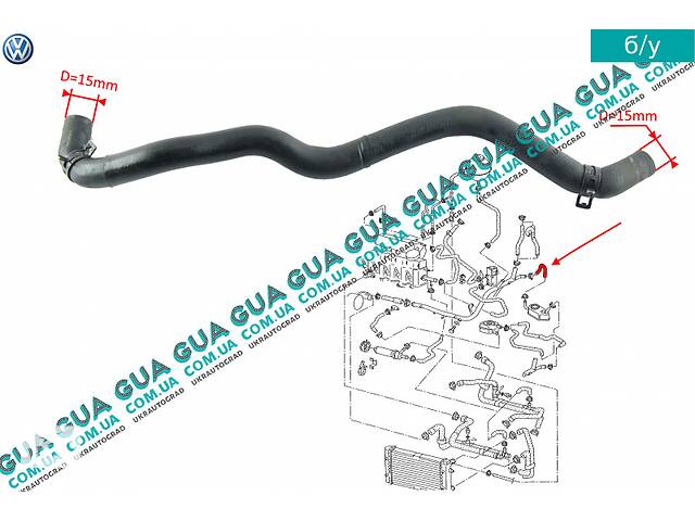 Патрубок / шланг системы охлаждения 074121058E VW / ВОЛЬКС ВАГЕН TRANSPORTER IV 1990-2003 / ТРАНСПОРТЕР 4 90-03