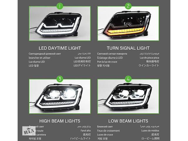 Передние фары VW Amarok тюнинг Full led оптика - Фото 6