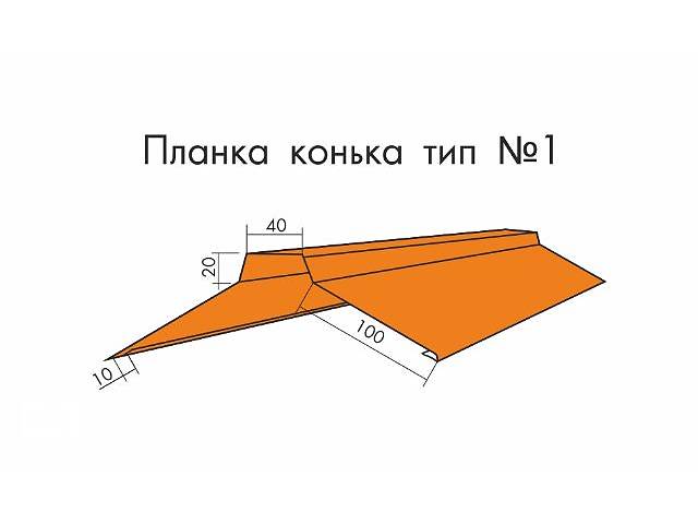 Планка конька тип 1 (металл - Словакия, мат, тол. 0.45мм)