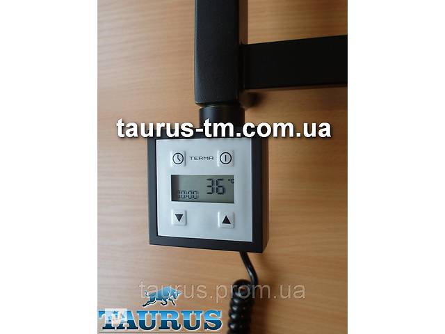 Черный TERMA KTX3 BLACK квадратный электроТЭН: LCD экран + регулятор 30-60С + таймер 24 ч. Мощность: 120-1000W