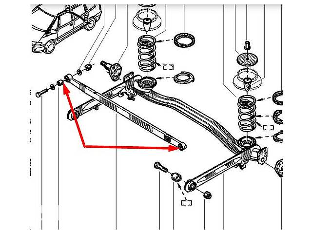 Полиуретановые сайлентблоки задней поперечной тяги (заднего стабилизатора) для RENAULT ESPACE I, II, III