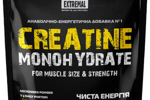 100% чистый креатина моногидрат Extremal 500 г пакет Сreatine monohydrate в порошке