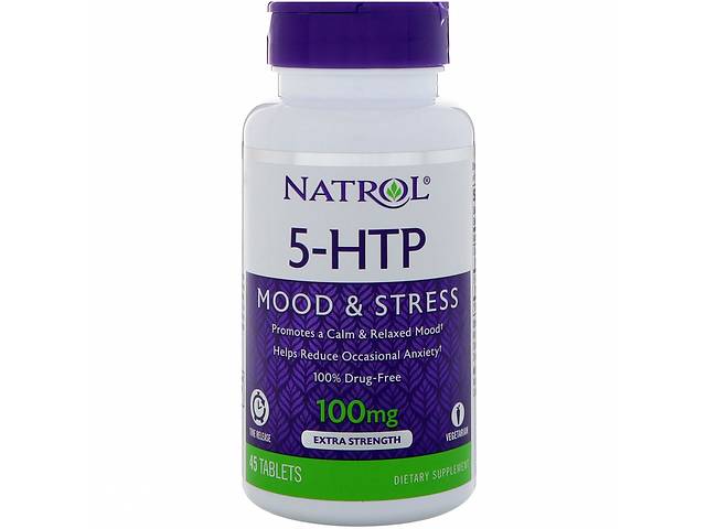 5-HTP 5-гидрокситриптофан Natrol замедленного высвобождения 100 мг 45 таблеток