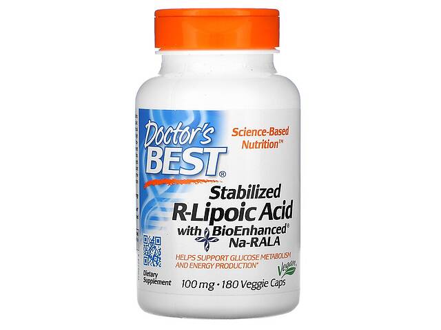 Альфа-липоевая кислота Doctor's Best Stabilized R-Lipoic Acid 100 mg 180 Veg Caps