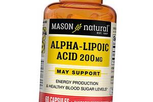 Альфа Липоевая кислота капсулы Alpha Lipoic Acid 200 Mason Natural 60капс (70529001)