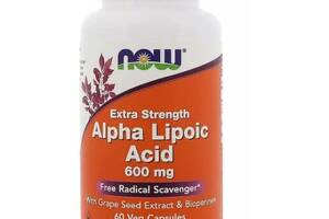 Альфа-липоевая кислота NOW Foods Alpha Lipoic Acid, Extra Strength 600 mg 60 Veg Caps NF3046
