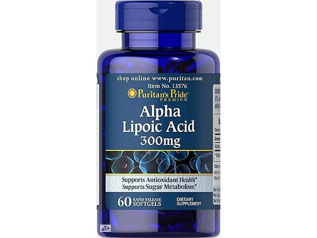 Альфа-липоевая кислота Puritan's Pride Alpha Lipoic Acid 300 mg 60 Softgels