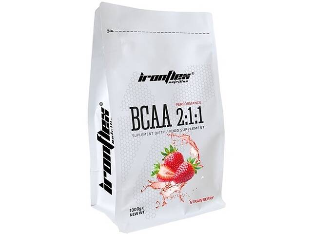 Амінокислота BCAA для спорту IronFlex BCAA Performance 2-1-1 1000 g 200 servings Strawberry