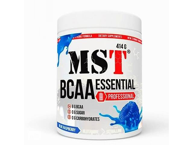 Аминокислота BCAA для спорта MST Nutrition BCAA Essential Professional 414 g /30 servings/ Blue Raspberry