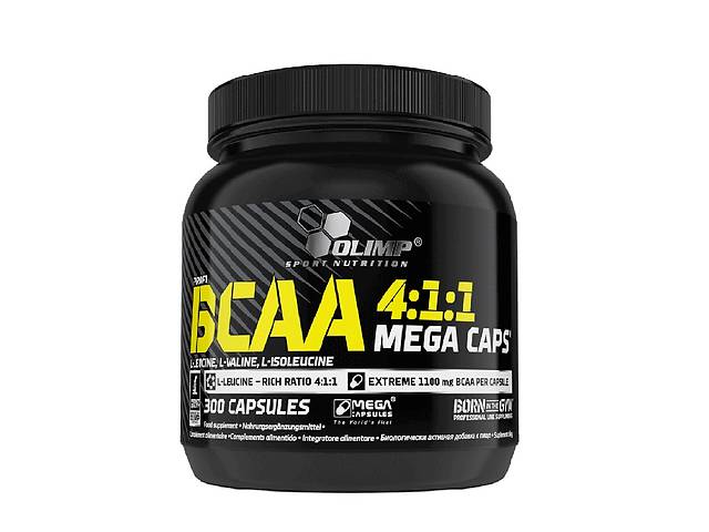 Аминокислота BCAA для спорта Olimp Nutrition Profi BCAA 4:1:1 Mega Caps 300 Caps