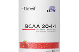 Аминокислота BCAA для спорта OstroVit BCAA 20-1-1 400 g /38 servings/ Creamy Strawberry