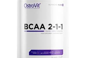 Аминокислота BCAA для спорта OstroVit Extra Pure BCAA 2:1:1 400 g /80 servings/ Pure