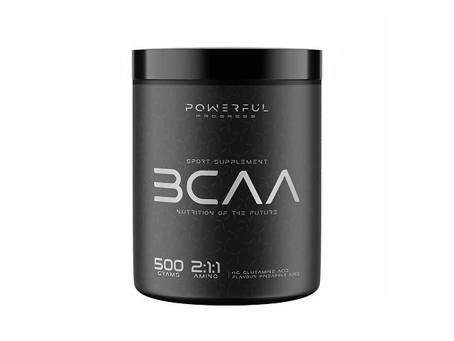 Аминокислота BCAA для спорта Powerful Progress BCAA 2:1:1 + Glutamine 500 g /50 servings/ Pineapple