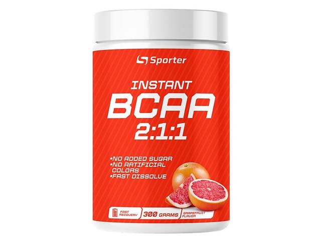 Аминокислота BCAA для спорта Sporter Instant BCAA 300 g /30 servings/ Grapefruit