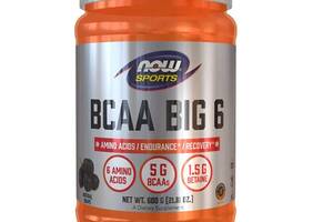 Аминокислота BCAA NOW Foods BCAA Big 6 Powder 600 g /33 servings/ Grape