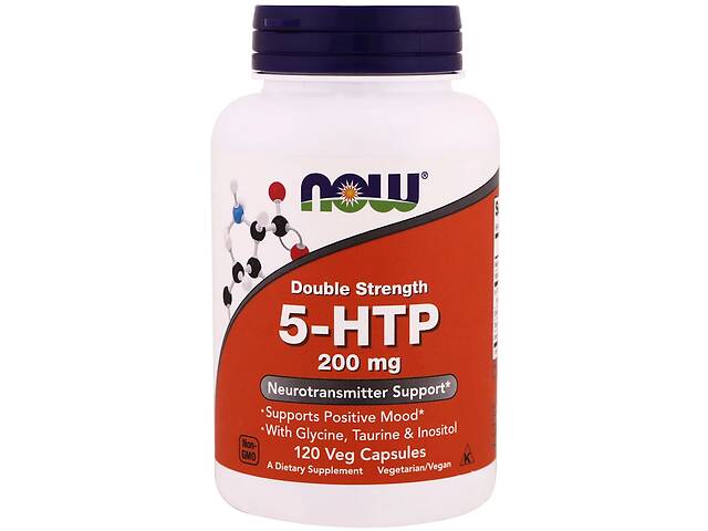 Аминокислота Now Foods 5-HTP Двойная Сила 200 мг 120 гелевых капсул