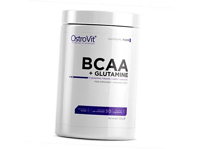 Аминокислоты ВСАА и Глютамином BCAA + glutamine Ostrovit 200г Клубника-ягоды (28250001)