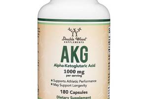 Антиоксидант Double Wood Supplements Alpha-Ketoglutaric Acid (AKG) 1000 mg (2 caps per serving) 180 Caps