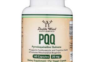 Антиоксидант PQQ Double Wood PQQ 20 mg (Pyrroloquinoline Quinone) 60 Caps