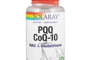 Антиоксидант PQQ Solaray PQQ, CoQ-10 with NAC & Glutathione 30 Veg Caps SOR-36510