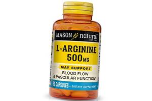 Аргинин L-Arginine 500 Mason Natural 60капс (27529001)