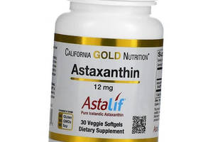 Астаксантин чистый исландский продукт AstaLif Astaxanthin 12 California Gold Nutrition 30вег.гелкапс (70427006)