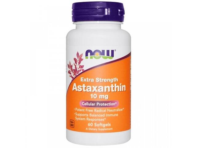 Астаксантин NOW Foods Astaxanthin 10 mg 60 Softgels