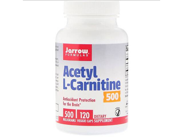 Ацетил L-Карнитин, Acetyl L-Carnitine, Jarrow Formulas, 500 мг, 120 капсул