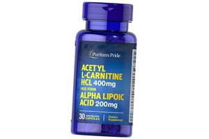 Ацетил L Карнитин и Альфа-липоевая кислота Acetyl L-Carnitine with Alpha Lipoic Acid Puritan's Pride 30капс (72367050)