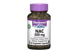 Ацетилцистеин Bluebonnet Nutrition NAC (N-Ацетил-L-Цистеин) 500 mg 30 Caps