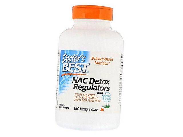 Ацетилцистеин для регуляции процесса детоксикации NAC Detox Regulators Doctor's Best 180вегкапс (70327006)