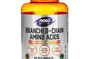 BCAA аминокислоты с разветвленной цепью Amino Acids Now Foods Sports 120 капсул