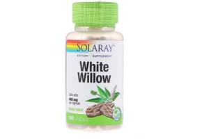 Белая ива White Willow Bark Solaray 400 мг 100 капсул