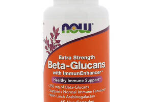Бета-глюканы Now Foods для иммунитета дополнительная сила 250 мг 60 вегетарианских капсул