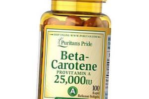 Бета-Каротин Beta-Carotene 25000 Puritan's Pride 100гелкапс (72367035)