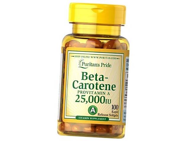 Бета-Каротин Beta-Carotene 25000 Puritan's Pride 100гелкапс (72367035)
