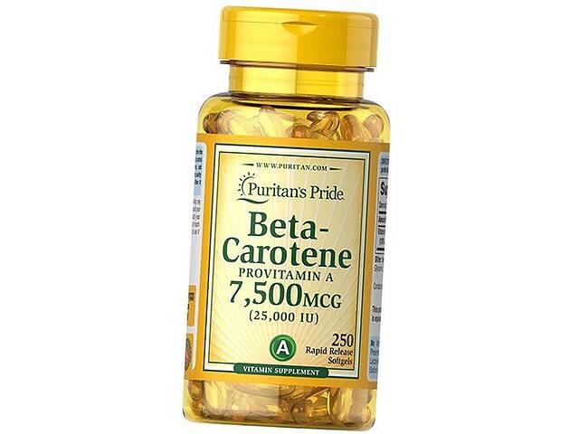 Бета-Каротин Beta-Carotene 25000 Puritan's Pride 250гелкапс (72367035)