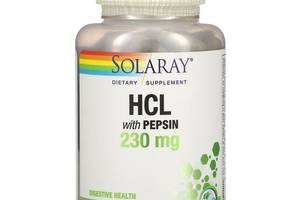 Бетаин HCl + пепсин HCL with Pepsin Solaray 250 мг 180 капсул
