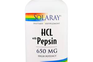 Бетаин HCl + пепсин HCL with Pepsin Solaray 650 мг 250 капсул